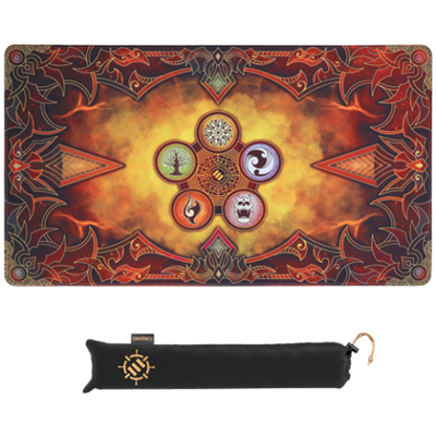 ENHANCE Trading Kortspels TCG Playmat with Stitched Edges (Flames)