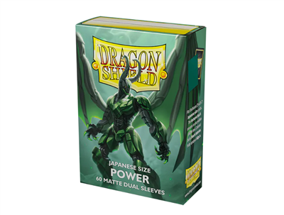 Dragon Shield Dual Matte Japansk Storlek Fodral - Metallic Grön / Power (60 Fodral)