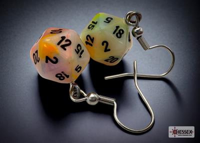 Chessex Hook Örhängen Festive Circus Mini-Poly d20 Pair