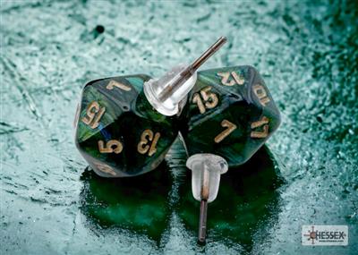 Chessex Stud Örhängen Scarab Jade Mini-Poly d20 Pair