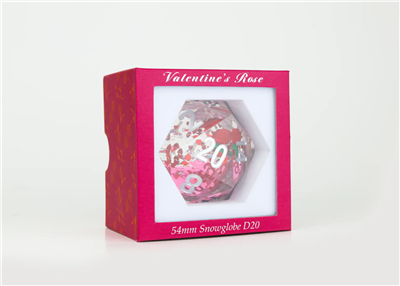 Sirius Dice - Valentine Rose 54mm snowglobe D20