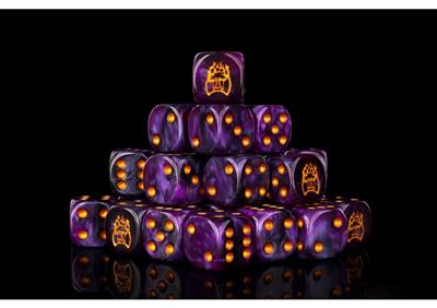 Conquest - Baron of Dice: Old Dominion Faction Dice on Translucent Purple w/ Gold Pips Dice