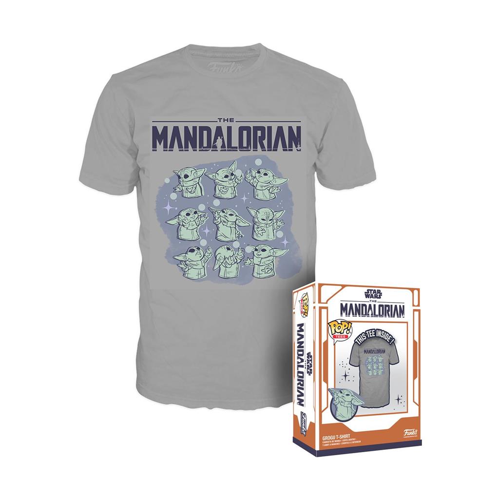 Funko POP Boxed Tee: Mandalorian - Grogu På Skeppet - L