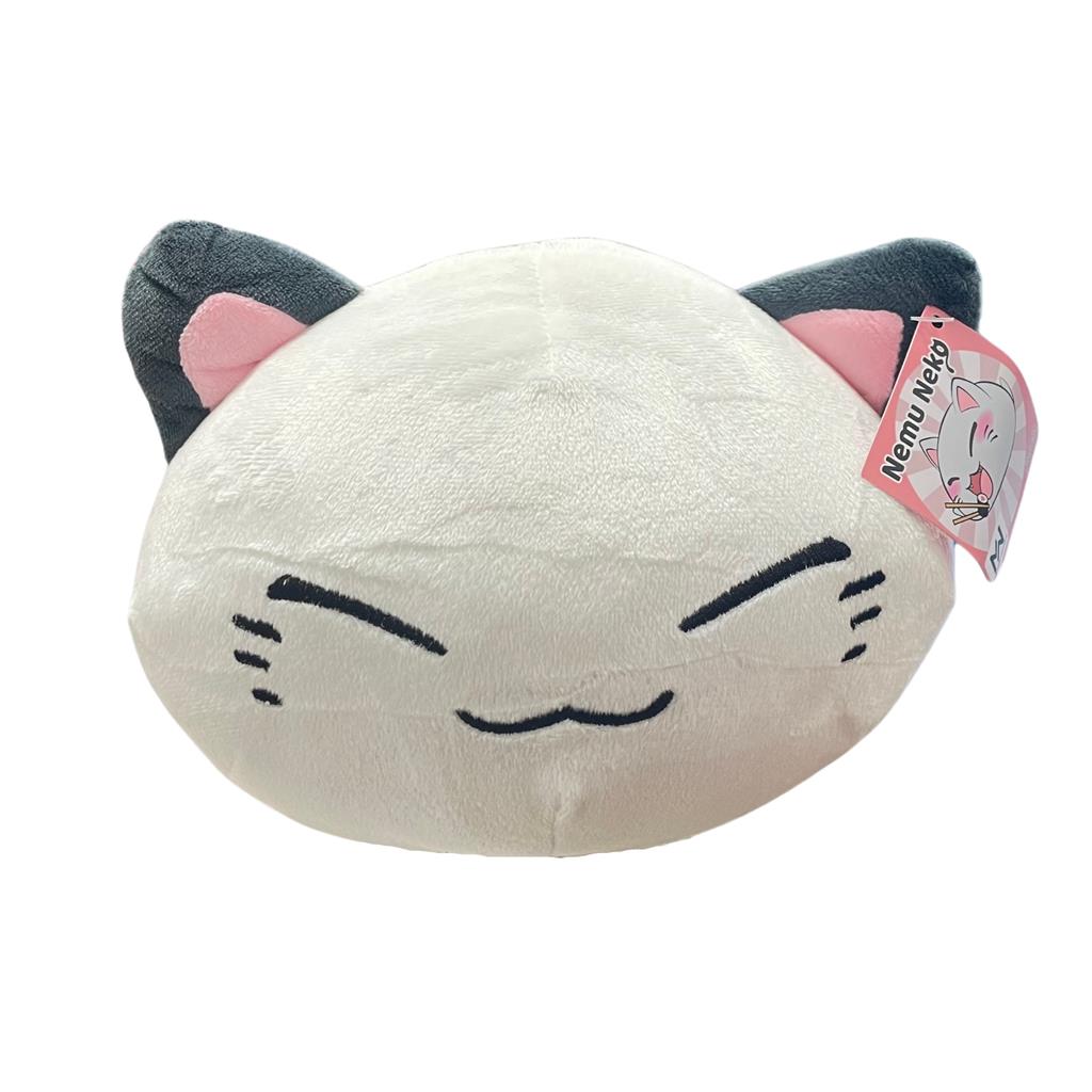 Nemu Neko - weiß - grauen Ohren - 20cm Gosedjur