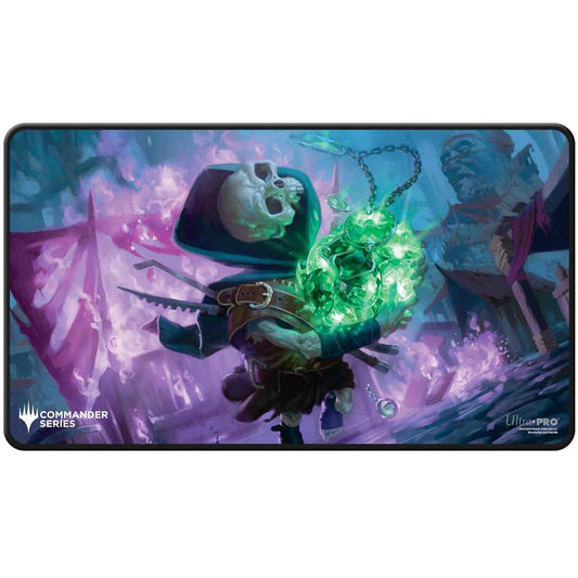 UP - Magic the gathering Commander Series 4 - 3 Color Shard Q4 2024 Black Stitched Playmat Tinybones Fan Vote