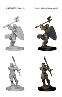 Pathfinder Deep Cuts Unpainted Miniatures - Half-Orc Female Barbarian