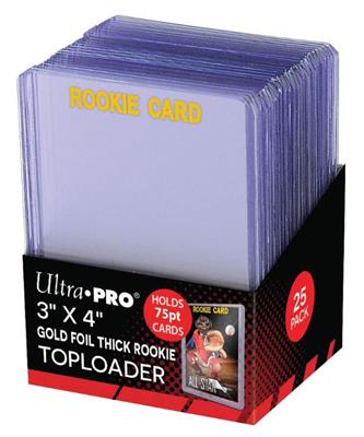 UP - Toploader 3" x 4" 75PT Rookie Gold Thick (25 stycken)