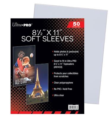 UP - 8-1/2" x 11" Soft Sleeves (50 Sleeves)