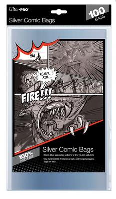 UP - Comic Bags - Silver Size (100 Bags)