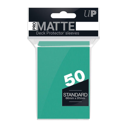 UP - Standard Sleeves - Pro-Matte - Non Glare - Aqua (50 Sleeves)