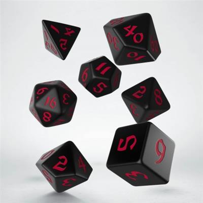 Classic Runic Black & red Dice Set (7)