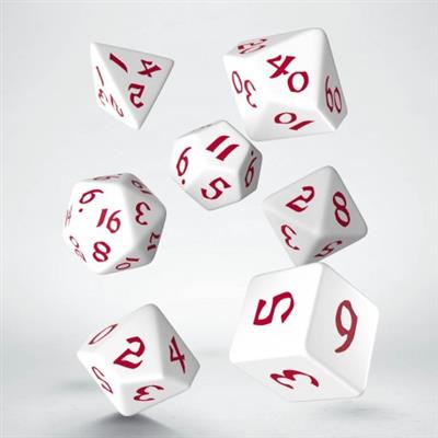 Classic Runic White & red Dice Set (7)