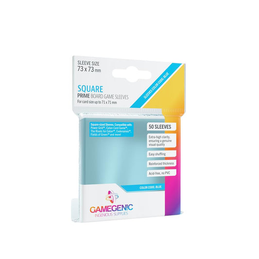 Gamegenic - PRIME Square-Sized Sleeves 73 x 73 mm - Clear (50 Sleeves)