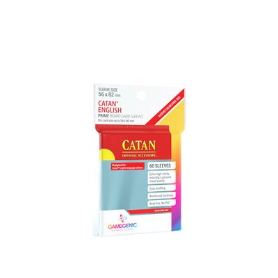 Gamegenic - PRIME Catan-Sized Sleeves 56 x 82 mm - Clear (50 Sleeves)