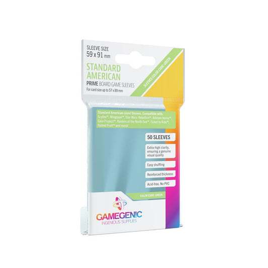 Gamegenic - PRIME Standard American-Sized Sleeves 59 x 91 mm - Clear (50 Sleeves)