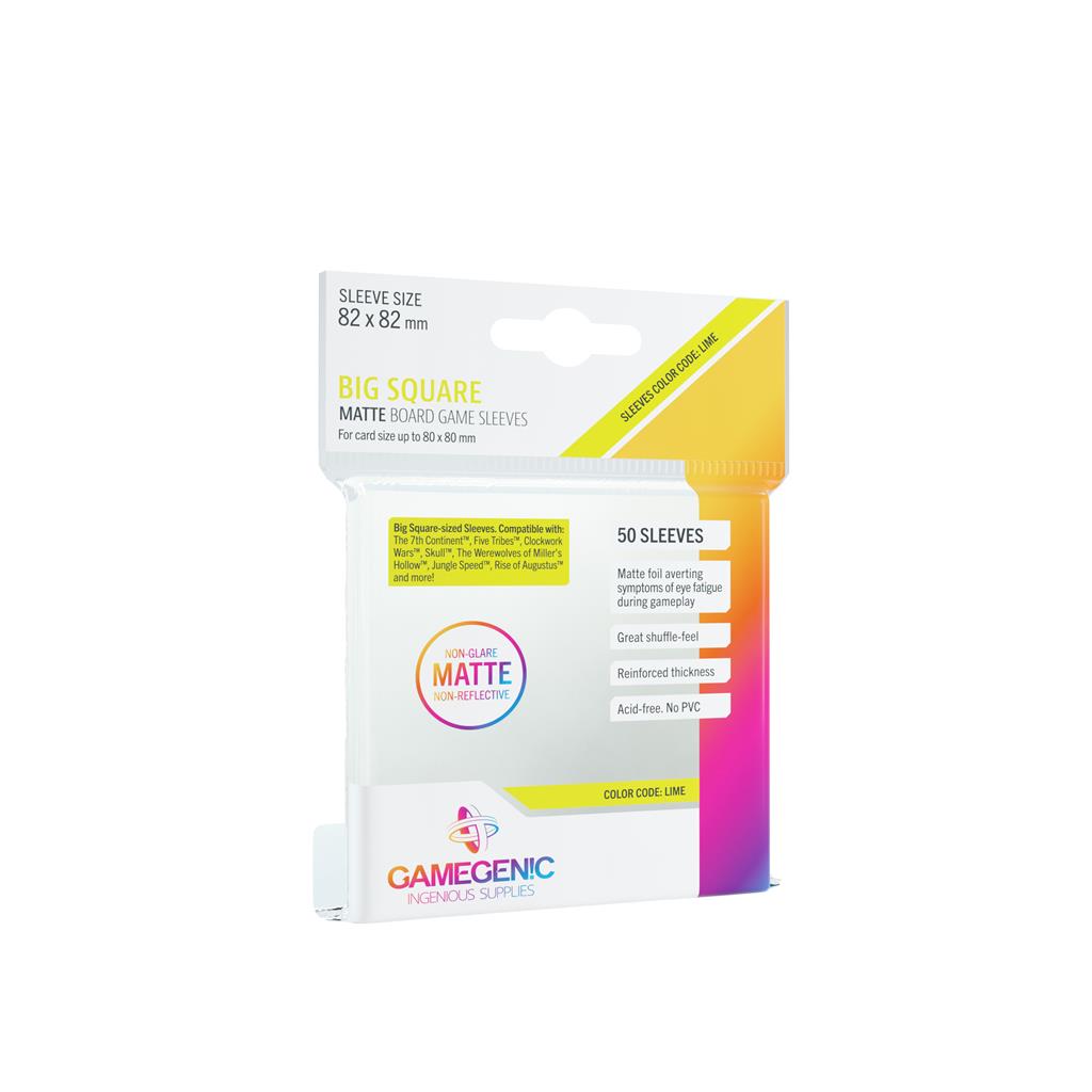 Gamegenic - MATTE Big Square-Sized Sleeves 82 x 82 mm - Clear (50 Sleeves)