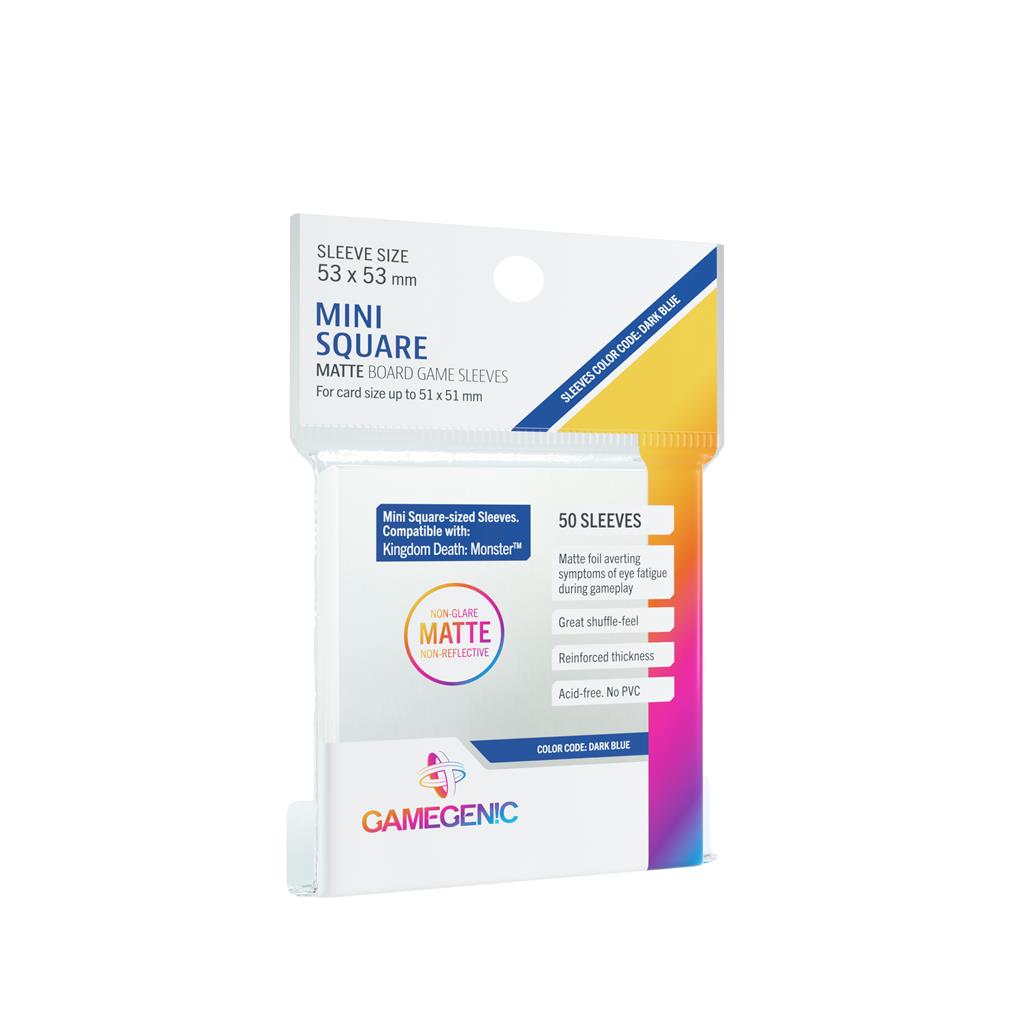 Gamegenic - MATTE Mini Square-Sized Sleeves 53 x 53 mm - Clear (50 Sleeves)