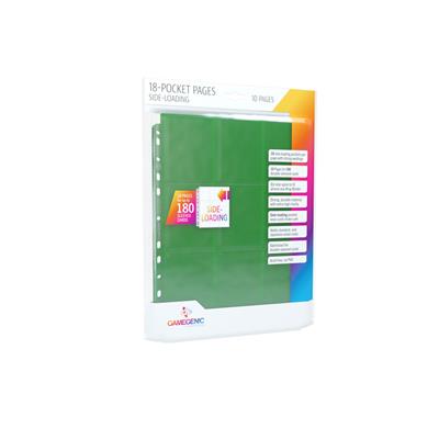 Gamegenic Sideloading 18-Pocket Pages - 10-pack Grön