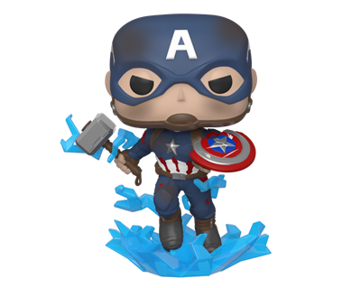 Funko POP Endgame - Capt A w/Broken Shield & Mjolnir Figur 10cm