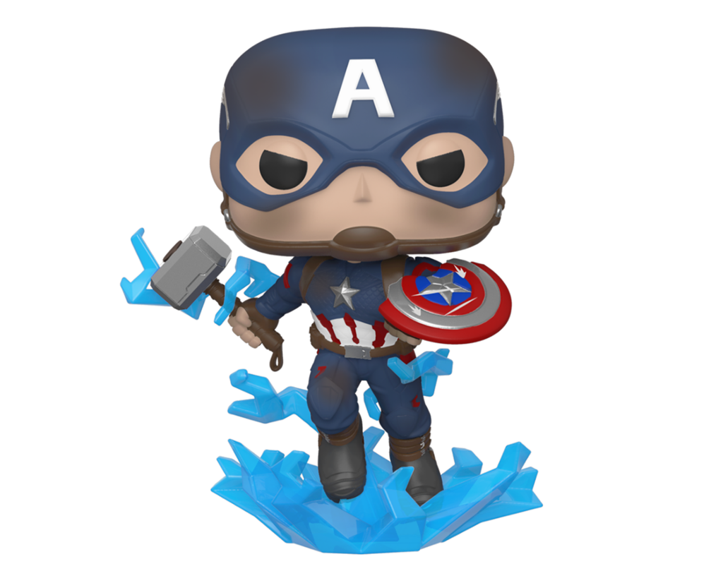 Funko POP Endgame - Captain America med trasig sköld & Mjolnir Figurin