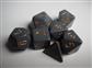 Chessex Opaque Polyhedral 7-Die Sets - Dark Grey w/copper