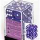 Chessex Opaque 16mm d6 Dice Blocks (12 Dice) - Lila med Vita Prickar