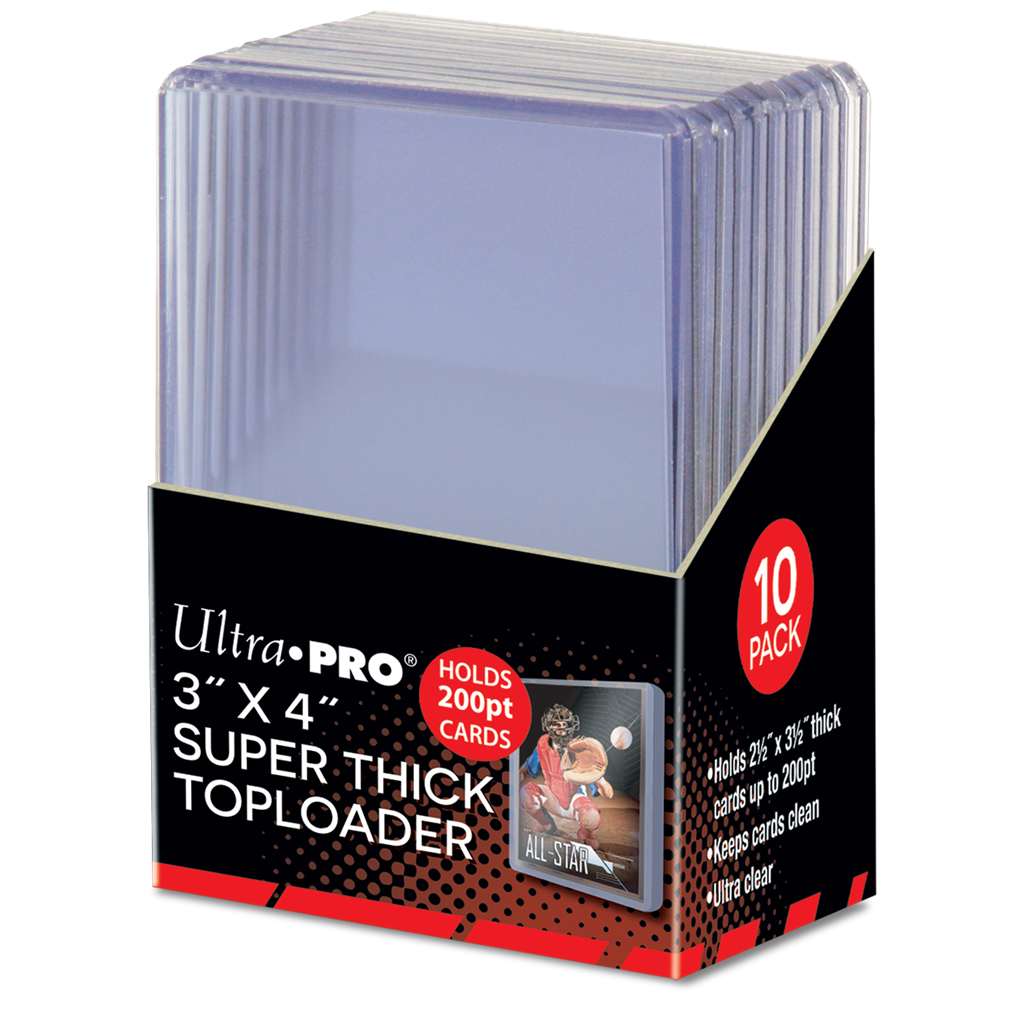 3" x 4" Super Thick 200PT Toploader 10-pack