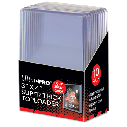 3" x 4" Super Thick 200PT Toploader 10-pack