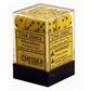 Chessex Opaque 12mm d6 with pips Dice Blocks (36 Dice) - Yellow w/black