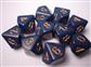 Chessex Opaque Polyhedral Ten d10 Set - Dusty Blue/gold