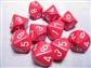 Chessex Opaque Polyhedral Ten d10 Set - Red/white