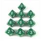 Chessex Opaque Polyhedral Ten d10 Set - Green/white