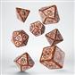 Steampunk Clockwork Caramel & White Dice Set (7)