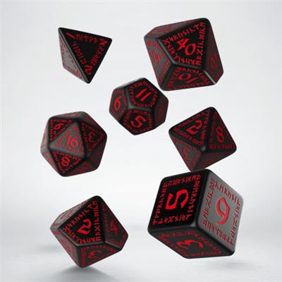 Runic Black & Red Dice Set (7)