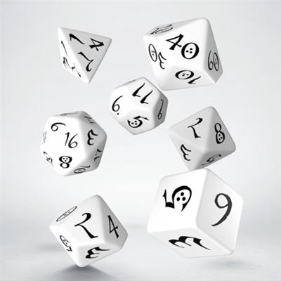 Classic RPG White & black Dice Set (7)