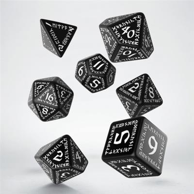 Runic Black & White Dice Set (7)