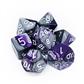 Chessex Gemini Polyhedral 7-Die Set - Purple-Steel w/white