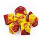 Chessex Gemini Polyhedral 7-Die Set - Red-Yellow w/silver