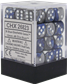 Chessex Gemini 12mm d6 Dice Blocks with pips Dice Blocks (36 Dice) - Blue-Steel w/white