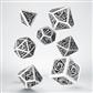 Celtic 3D Revised White & black Dice Set (7)