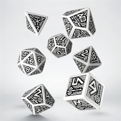 Dwarven White & black Dice Set (7)