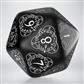 D20 Level Counter Black & white Die