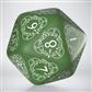 D20 Level Counter Green & white Die