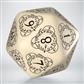 D20 Level Counter Beige & black Die