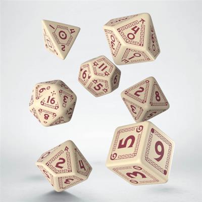 RuneQuest Beige & burgundy Dice Set (7)