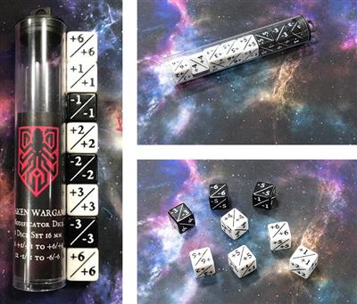 Kraken Wargames Dice - Positive/Negative D6 Dice 16 mm (8 Dice in Tube)