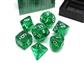 Chessex Translucent Polyhedral 7-Die Set - Green/white