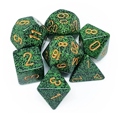 Chessex Speckled Polyhedral 7-Die Set - Golden Recon