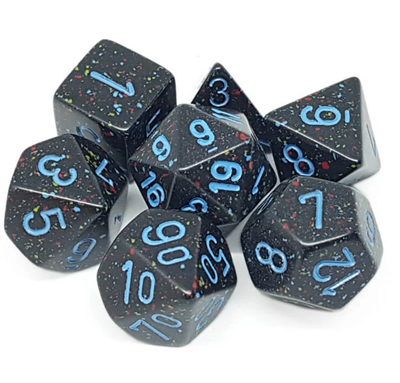 Chessex Speckled Polyhedral 7-Tärningsset - Blå Stjärnor