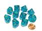 Chessex Borealis Teal/gold Luminary Set of Ten d10s